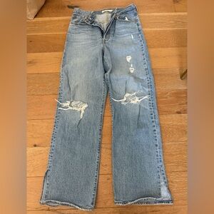 Levi High Waisted Ribcage Denim Straight Jean Medium Wash